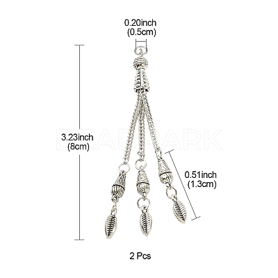 Tibetan Style Alloy Feather Tassel Big Pendants FIND-YW0003-92A-1