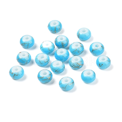 Opaque Spray Painted Glass Beads X1-GLAA-G118-01C-1
