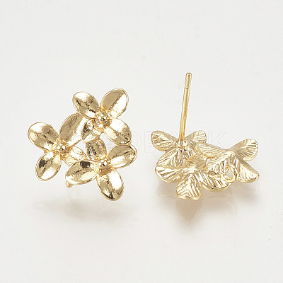 Brass Ear Stud Findings X-KK-T027-108G-1
