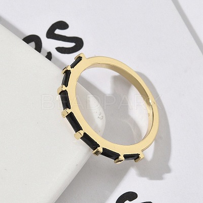 Brass Micro Pave Cubic Zirconia Finger Rings for Women RJEW-H256-10G-01-1