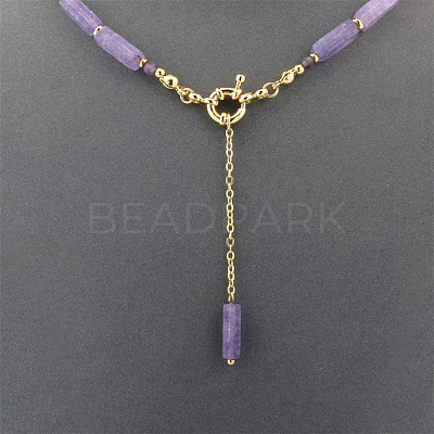 Matural Amethyst Cuboid Lariat & Y Necklaces for Women FS-WGAADEC-01-1