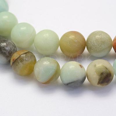 Natural Flower Amazonite Beads Strands G-G697-F06-10mm-1