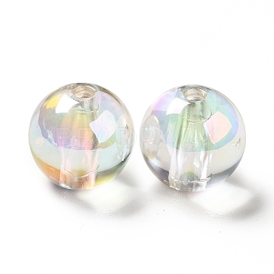Two Tone UV Plating Rainbow Iridescent Acrylic Beads TACR-D010-03A-1