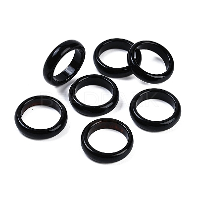 Dyed & Heated Natural Agate Finger Rings for Women RJEW-Z075-02J-1