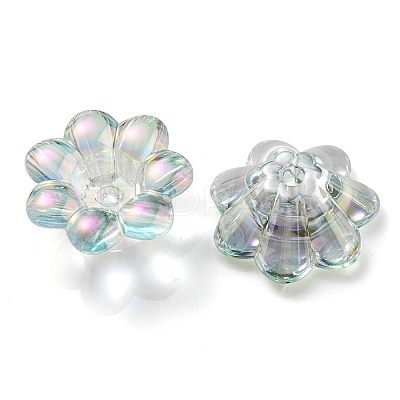 UV Plating Rainbow Iridescent Acrylic Beads OACR-P010-04C-1