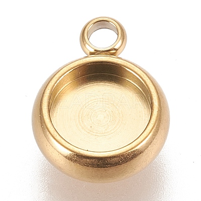 Ion Plating(IP) 304 Stainless Steel Pendant Cabochon Settings X-STAS-K202-03B-G-1