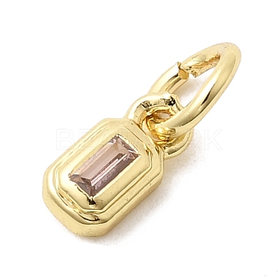 Brass Cubic Zirconia Charms KK-G554-02D-03-1