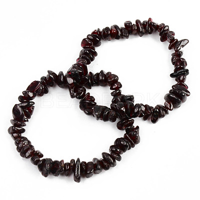 Unisex Chip Natural Quartz Crystal Beaded Stretch Bracelets BJEW-S143-32-1-1
