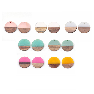 Resin & Wood Pendants RESI-S358-02B-M-1