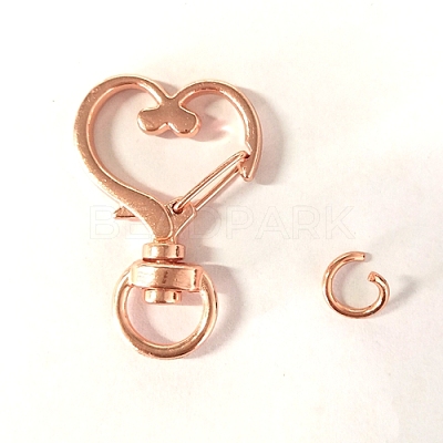 Heart Alloy Swivel Clasps PURS-PW0001-429RG-1