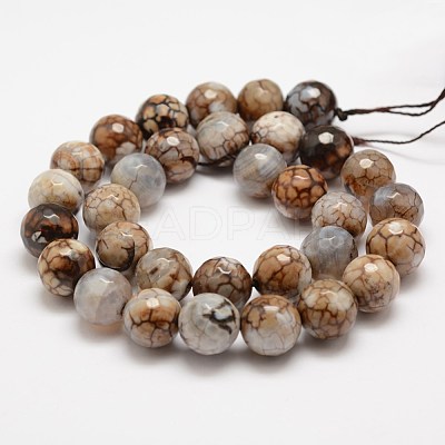 Faceted Natural Fire Crackle Agate Beads Strands X-G-F447-12mm-B14-1