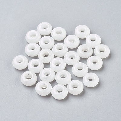 Natural White Jade European Beads X-G-G740-12x6mm-26-1
