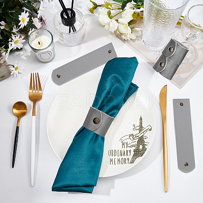 Rectangle PU Leather Napkin Buckle AJEW-WH0129-94B-1