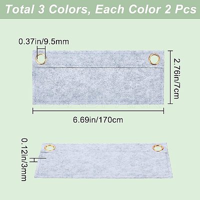 6Pcs 3 Colors Wool Felt Purse Organizer Insert FIND-CN0001-08-1
