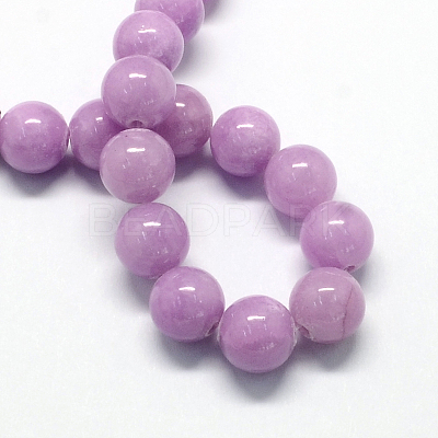 Natural Dyed Yellow Jade Gemstone Bead Strands G-R271-10mm-Y09-1