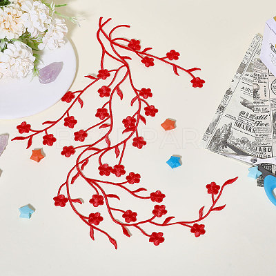 Plum Blossom Shape Appliques PATC-WH0007-11E-1