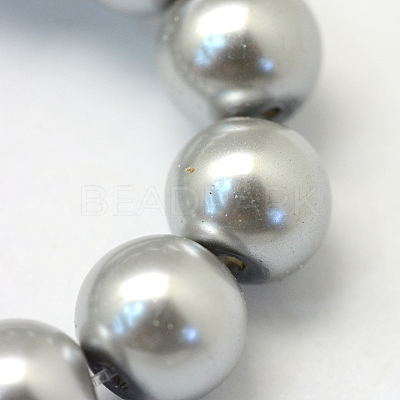 Baking Paint Pearlized Glass Pearl Round Bead Strands X-HY-Q003-4mm-34-1