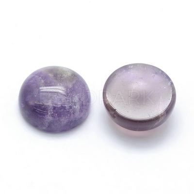 Natural Amethyst Cabochons G-P393-R39-12mm-1