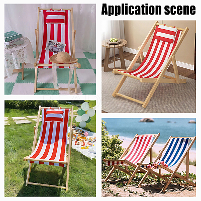 Canvas Cloth Beach Lounge Chair Cover with Pillows AJEW-WH0342-54A-1