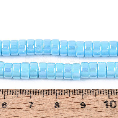 AB Color Plated Opaque Glass Beads Strands LS-GLAA-T026-3x6mm-P06-1