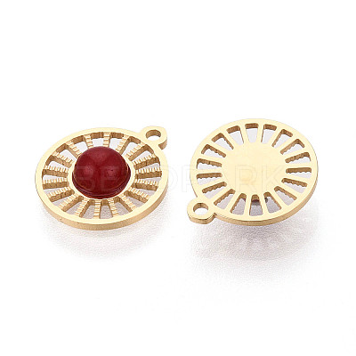 Natural Carnelian(Dyed & Heated) Flat Round Charms STAS-N123-03G-01-1