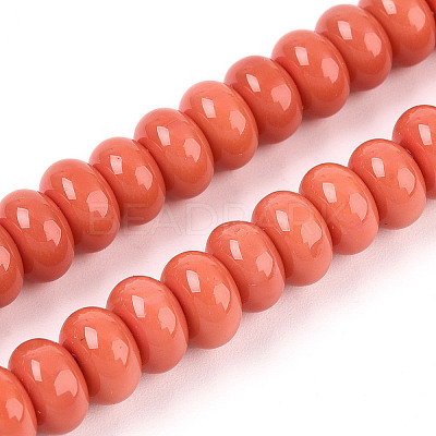 Opaque Spray Painted Glass Beads GLAA-ZX008-8mm-18E-1