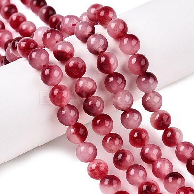 Dyed Natural White Jade Beads Strands G-T138-8mm-210-16-1