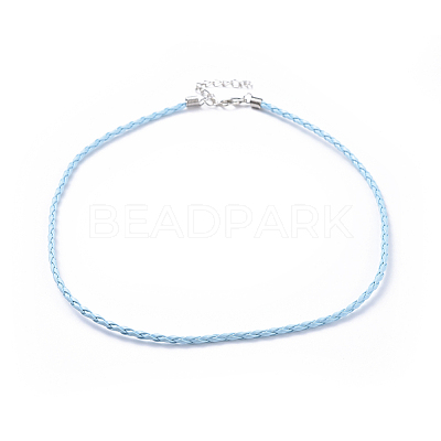 Trendy Braided Imitation Leather Necklace Making NJEW-S105-010-1