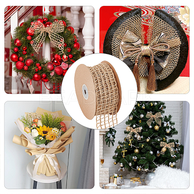 Braided Burlap Ribbon OCOR-WH0070-51A-1