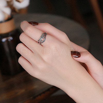 Cross 925 Sterling Silver Adjustable Finger Rings for Women FS-WG7B509-01-1