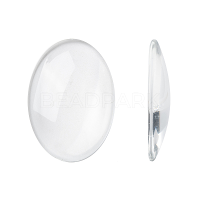 Transparent Oval Glass Cabochons GGLA-R022-35x25-1
