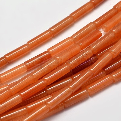 Natural Red Aventurine Column Beads Strands X-G-F247-06B-1