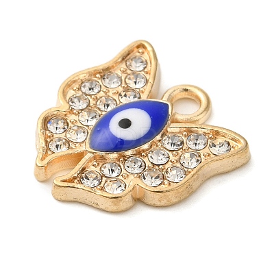 Alloy Enamel Rhinestone Glass Pendants X1-ENAM-U003-02G-03-1