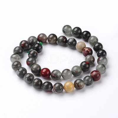 Natural African Bloodstone Beads Strands X-G-L383-06-8mm-1