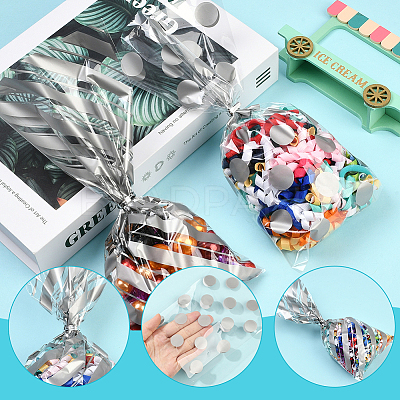 100Pcs 4 Styles Rectangle Plastic Candy Bags ABAG-WH20013-19F-1
