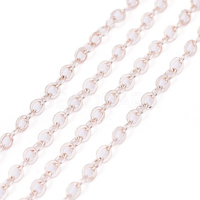 Brass Flat Oval Cable Chains CH030-RG-1