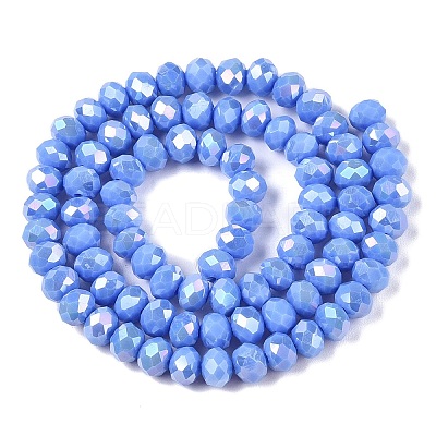 Electroplate Glass Beads Strands EGLA-A044-P6mm-B17-1