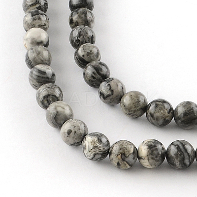 Natural Map Stone/Picasso Stone/Picasso Jasper Beads Strands G-S188-10mm-1
