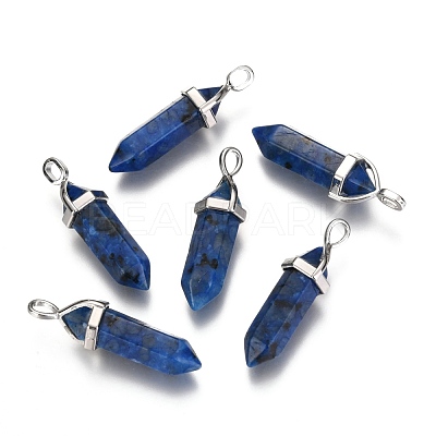 Natural Dalmatian Jasper Double Terminated Pointed Pendants G-F295-04O-1