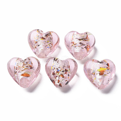 Handmade Lampwork Silver Foil Glass Beads FOIL-T005-01B-1