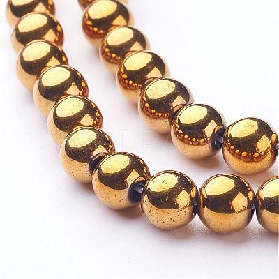 Non-Magnetic Synthetic Hematite Beads Strands G-G091-8mm-1-1
