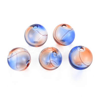 Transparent Handmade Blown Glass Globe Beads GLAA-T012-33A-02-1