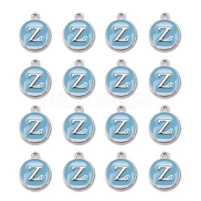 Platinum Plated Alloy Enamel Charms X-ENAM-S118-04Z-P-1