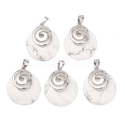 Natural Howlite Pendants KK-F751-D05-1