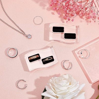 Acrylic with Flannelette Ring Displays RDIS-WH0006-04-1