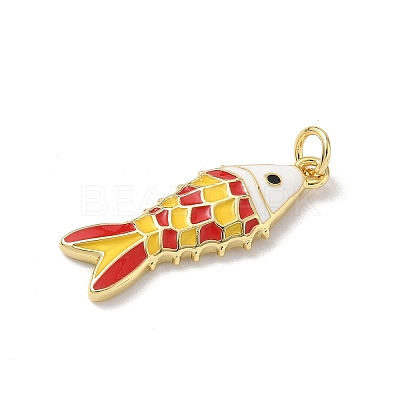 Sea Animals Brass Enamel Pendants KK-B155-02B-02G-1