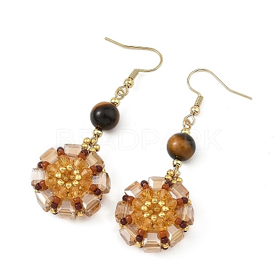 Glass Seed Beads Dangle Earrings EJEW-MZ00763-1