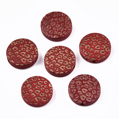 Painted Natural Wood Beads WOOD-T021-49A-08-1