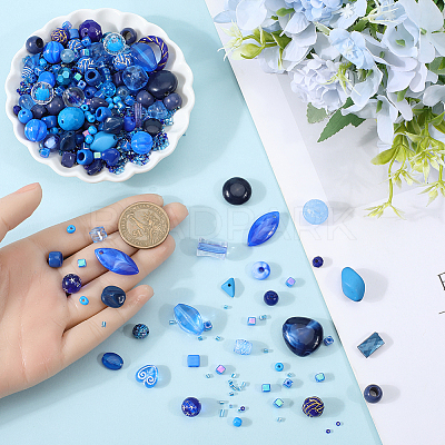 100G 5 Styles Acrylic Beads OACR-SC0001-72C-1