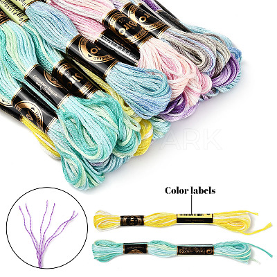 24 Skeins 6 Colors 6-Ply Polyester Embroidery Floss OCOR-FS0001-04-1